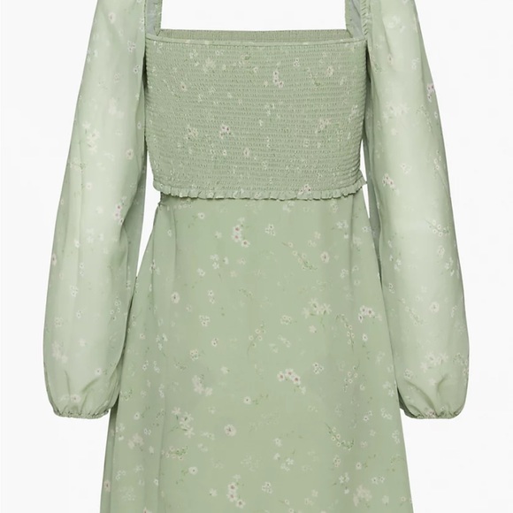 aritzia wilfred sage green villa tempest dress with white flowers - Picture 15 of 15